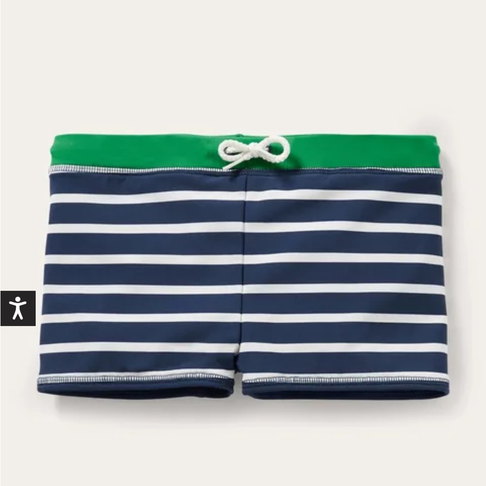 Navy blue and White Swim trunks swimsuit